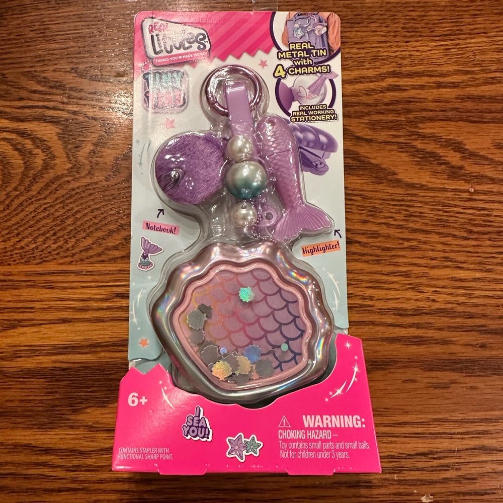 New Real Littles Tiny Tins I Sea You 4 Adorable Charms Mermaid Girls Stationary
